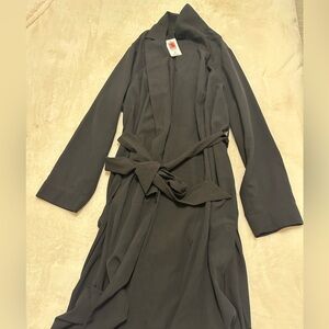 PLUS SIZE Long Sleeve Black Blazer with front Tie Twist